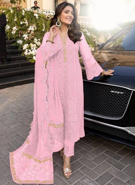 Pink Colour Dinsaa Colour Edition Designer Ethnic Wear Georgette Salwar Suit Collection 103 C